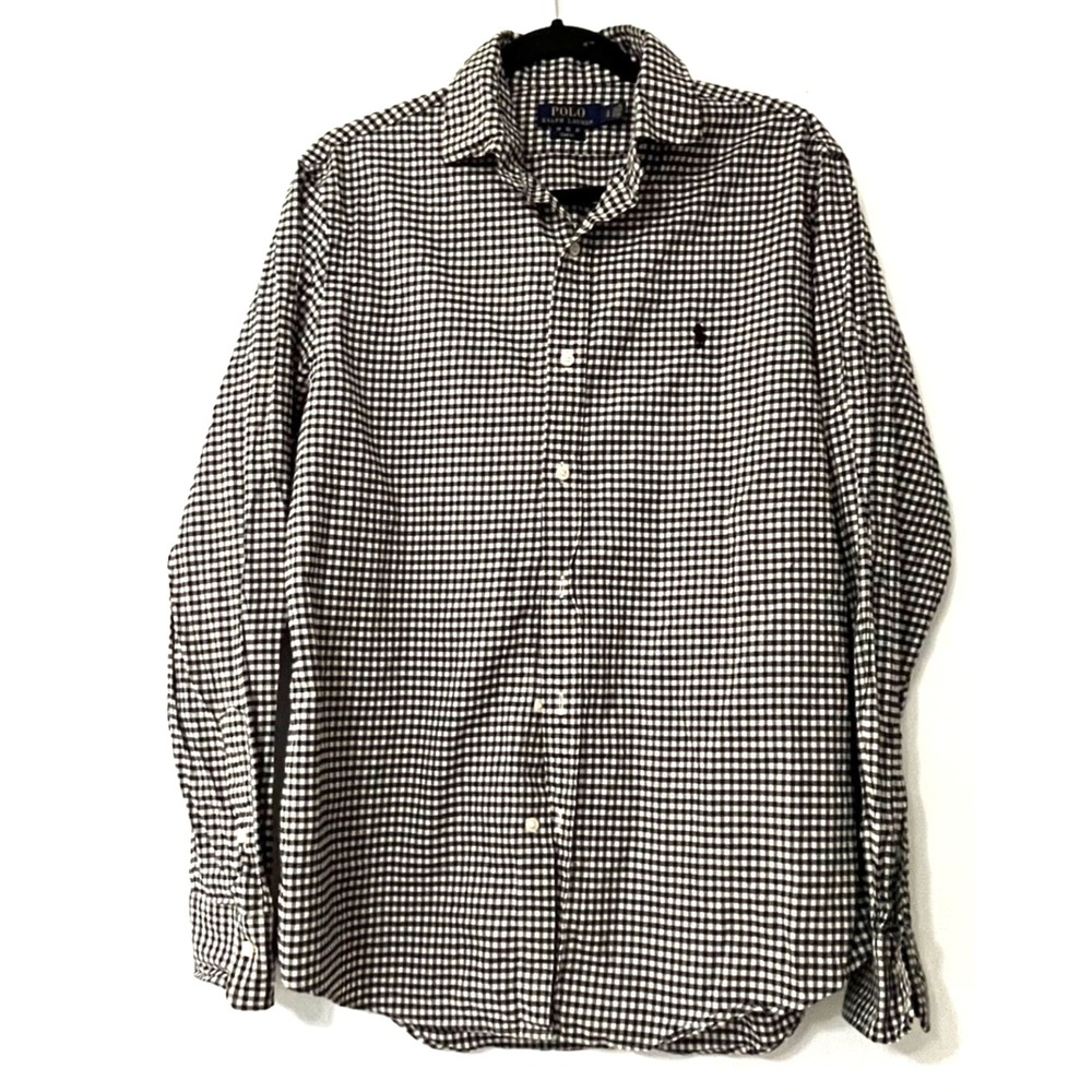 Polo Ralph Lauren L Gingham Shirt Preppy Old Money Ivy League Slim Fit